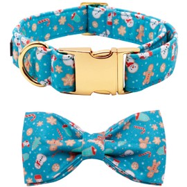 Lionet Paws Christmas Dog Collar with Bowtie Durable Adjustable Handmade Comfortable Bow Tie Dog Collar Cat Collar with Metal Buckle for XL Dogs,Party,Festival,Holiday Style,Neck 16-26in