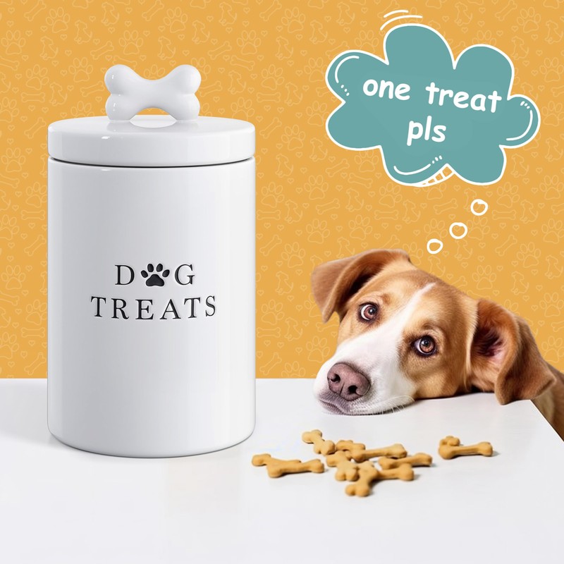 Barnyard Designs Large Dog Treat Container Airtight with Lid, Cute