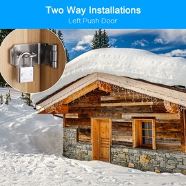 Hejo 90 Degree Stainless Steel Hasp with Stainless Steel Padlock & Screws, Security Device for Garden Gate, Non-Deformable Door Lock for Wooden Door, Shed, Cabinet, Garage Door