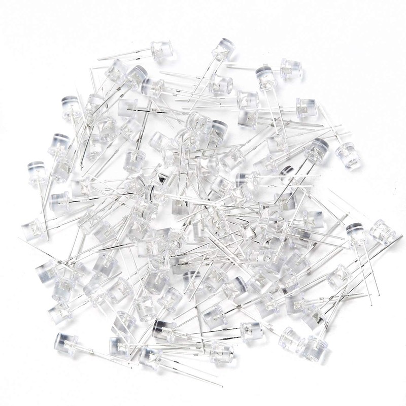 Chanzon LED Diodes, 5 mm/3 mm, Round/Flat Design, Transparent Lens,