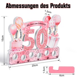 Yibat Gift 50th Birthday Woman, Decoration 50th Birthday Woman, 50th Birthday Woman Rose Gold Decoration, Money Gifts Happy 50th Birthday, Money Gift Packaging, Gift for 50th Birthday Woman