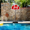 Portable Basketball Hoop 5.5-6.1Ft Height Adjustable LED Poolside Gift for