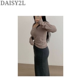 DAISY2L Heat U-Neck Fleece Soft Long Sleeve Tee 1ea, Color#$%Size:Brown-Free