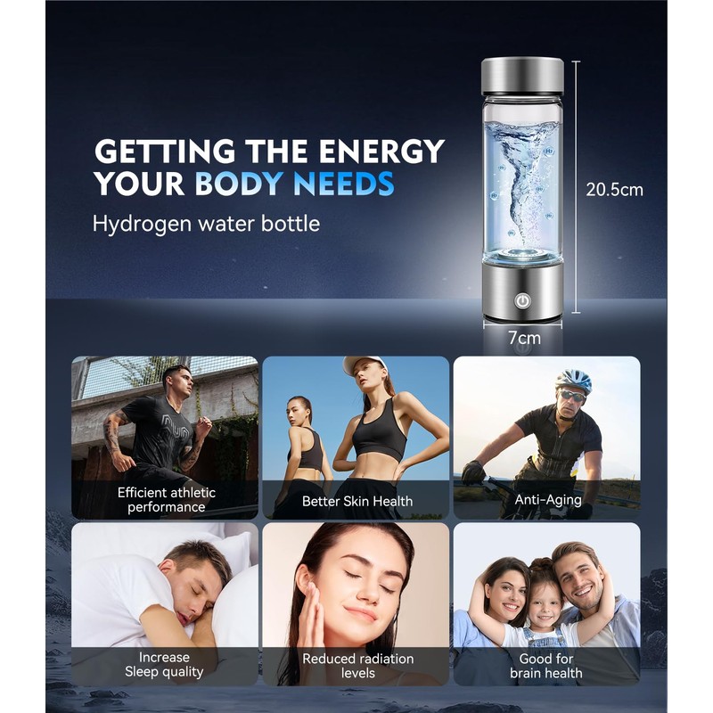 9.0 Upgraded Hydrogen Water Bottle Generator【Industry-Leading - 24-Hour Hydrogen Lock】Hydrogen