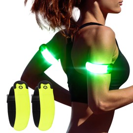 KOSKILL LED Armband Running USB Rechargeable(2 Pack), High Visibility Wristband for Runners, Joggers, Pet Owners, Cyclists, Adjustable Waterproof Reflective Bracelets for Night Running, Walking