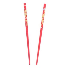 Set of Wooden Hair Sticks With Chinese Dragon Chopsticks - Red Medium