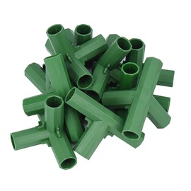 Otzoan 10PCS 16mm Greenhouse Frame Furniture Connectors Fitting Build Garden Framework Supports Cages Fruit Cages Netting Frames Fencing Building Connectors (Green 4-Way Corner)