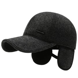 MRACSIY Mens Baseball Cap Winter Caps Hats for Head Circumference 57-61cm (Black 17)