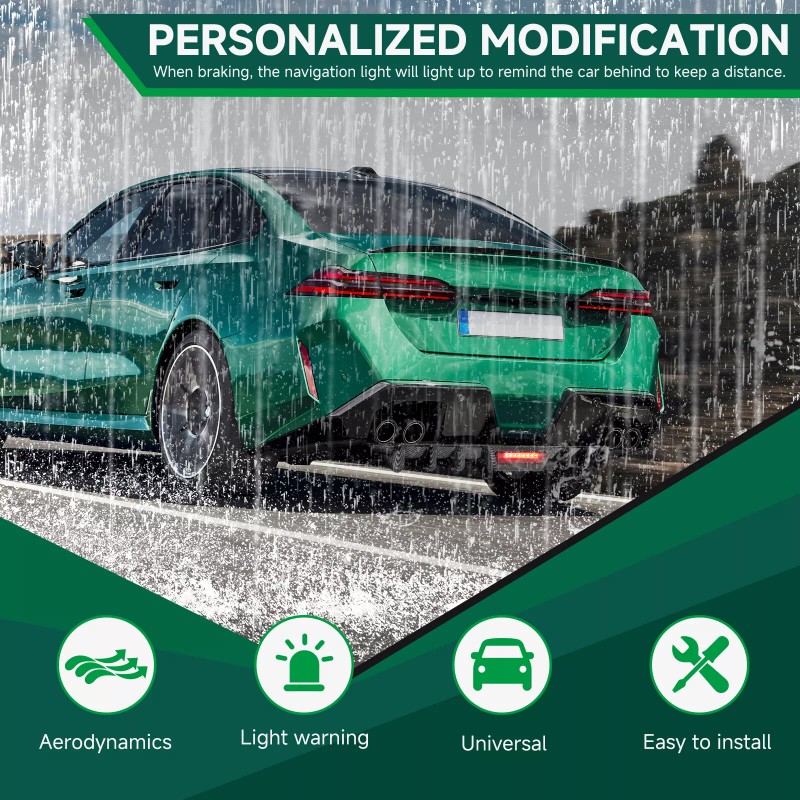 GOODFITMENT Rear Bumper Diffuser Spoiler Lip LED Tail Brake Stop