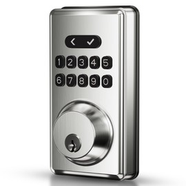 MOUSETRO Keyless Entry Door Lock Deadbolt with Keypad, Digital Smart Locks with Code, Auto Lock, Anti-Peeking Password, Easy Installation, Satin Nickel