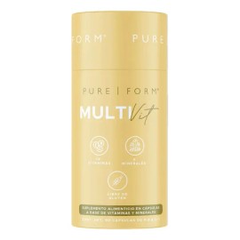 Pure Form Multivit Cápsulas Vitaminas Y Minerales Suplemento Sin Sabor                                                                                