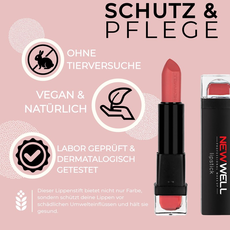 NEW WELL Matte Lipstick - Intense Colours - 24 Hours