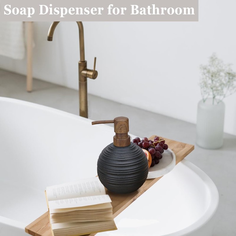 Resin Soap Dispenser Set, 2 Pack Hand Soap and Dish