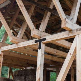 ZOBGOWE 12Pcs T Post Brackets T Tie Mending Plate Thickness 4mm Post to Beam Bracket for Repairing Fixing Connecting Wood, Furniture, Truss Framing