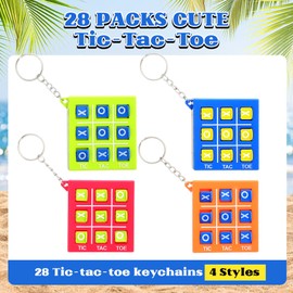 Arrowbash 28 Set Tic Tac Toe Game Keychains Summer Birthday Party Favors Goodie Gifts Stuffers for Kids Classroom Treasure Box Back to School Prizes Toys Girls Boy