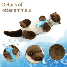 Hideekoog Sea Otter Stuffed Animals for Kids,Upward Posture Otter Ocean Cute Animal Plush Toy Birthday Gift for Boys Girl Children（Upward）