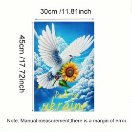 BlissYard Ukraine Garden Flag Double Sided 12x18 Inch Burlap Peace for Ukraine Garden Flag Pigeon Sunflower Patriot Patriotic Flag Country Outdoor House Yard Patio Hanging Sign Decoration Banner