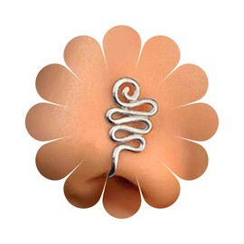 Aneneiceera Vintage Filigree Nose Ring Hoop Silver Swirl Nose Ring Stud Spiral Nose Screw Stud Ring Boho No Piercing Nose Hoop Tiny Clip on Nose Ring Jewelry for Women (Silver)