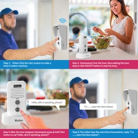 Wireless Intercom Doorbell Chime for Home Intercomunicador (2T2 White) …