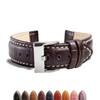 diloy Crocodile Embossed Leather Watch Strap with White Stitching Crocodile