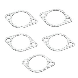TKSE Exhaust Pipe Metal Gasket, 5 Pieces 3 Inch Ceramic Exhaust Pipe Metal Gasket with Reinforced Ring 3 Inch 76 mm Downpipe