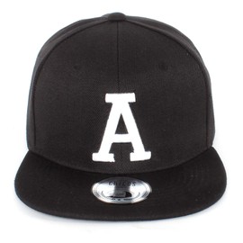 JOHNNY CHICOS Letter Cap, Letter A B C D E F G H I J K L M N O P Q R S T U V W X Y Z Cap in One Size Unisex Adjustable Size Men Women Teenagers, a