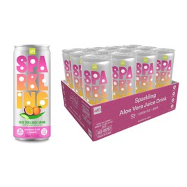 ALO Sparkling Passion Fruit & Peach Carbonated Aloe Vera Juice Drink | 11.2 fl oz, Pack of 12 | Plant-Based Beverage, Vegan