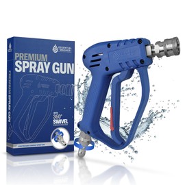 Essential Washer Short Pressure Washer Gun with Stainless Steel Swivel | Compatible with Foam Cannon | High Pressure Water 4000 PSI
