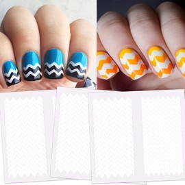 JCAKES 1980pcs French Tip Nail Guides Smile Line Stickers Nail Stencils Adhesive French Tip Nail Stickers French Manicure Strips Tool Nail Tape Wave Line Shape Nails Design - 60 Sheets