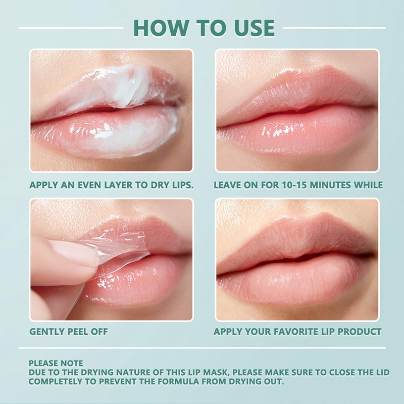 2Pcs Cooling Peel Off Lip Mask,Clear Lip Balm Gentle Exfoliator