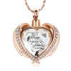 Imrsanl Cremation Jewelry Angel Wing Heart Urn Pendant Necklaces for