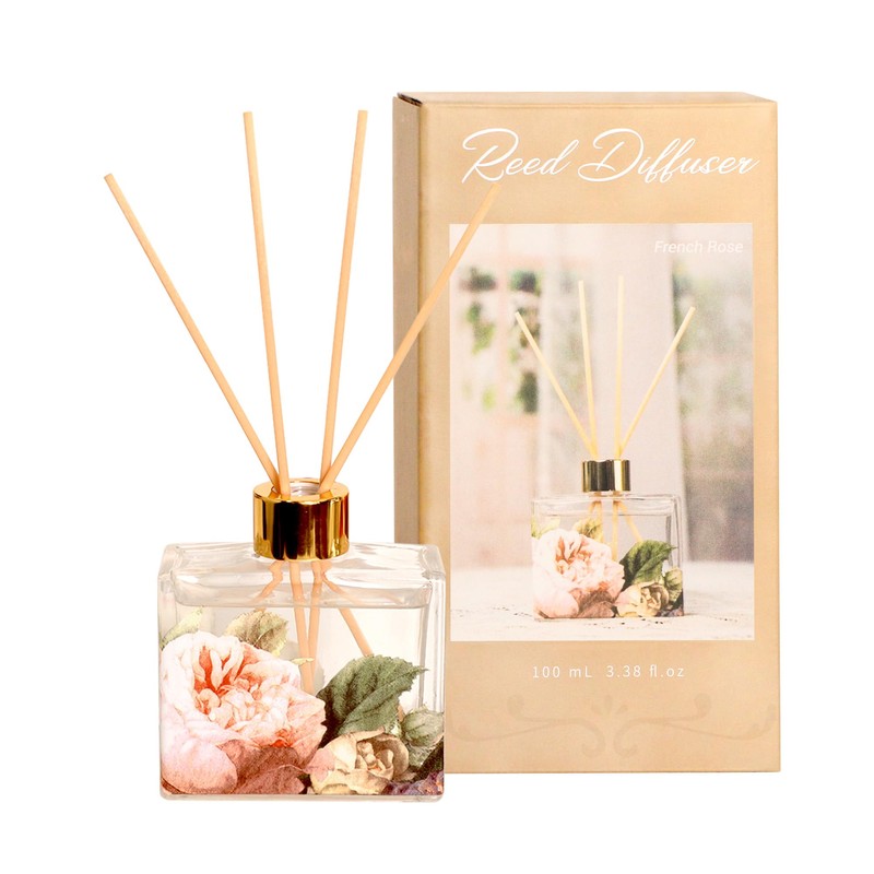 Reed Diffuser Set Rose Scent 3.38 Oz Reed Diffuser with