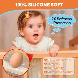 Baby Proofing, Edge Protector 100% Silicone, Soft Corner Protectors for Kids, Pre-Tape Adhesive Edge Guard for Kids Safety, Child Drawer Furniture Cabinet Bumper (3.3ft 0.6x0.6in(Width))