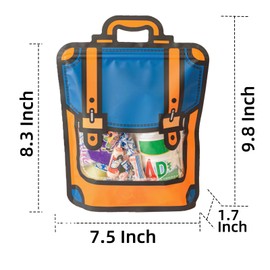 Roppolo 50 Pcs Resealable Stand Up Bule Backpack Bags, 7.5 x 9.8 Inch Food Storage with Handle, Clear Window, Reusable Zip Lock