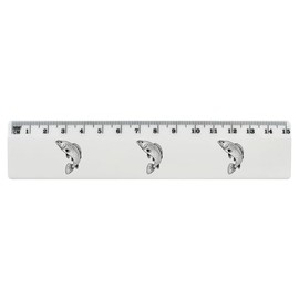 'Pike Fish' 15cm (6 Inch) White Plastic Ruler (RL00079047)