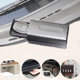 Generic Portable Key Storage Case Strong Magnetic Plastic Car Key Box Hidden Keys for Home Office Travel, Black, Jauluray-111