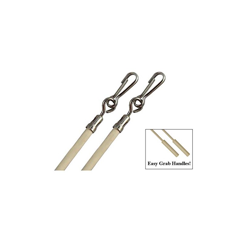 29" ALMOND Vinyl Coated STEEL DRAPERY BATONS with Stainless Steel