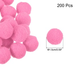 MECCANIXITY Pom Felt Balls Felting Fabric 1.5cm 15mm Pink for Home Crafts Project DIY Pack of 200