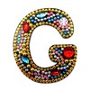 MEDOYOH DIY Letters "G" Diamond Painting Key Chains, Double-Sided Retro