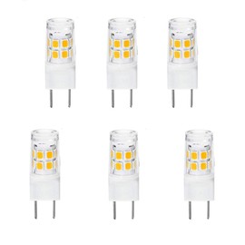 6-Pack GY8.6 G8 LED Bulb 3W, 120V 30W Halogen Replacement Bulb, Improved Version G8/GY8.6 Bi-pin Base,for Microwave Lighting, Under Counter Kitchen Lighting, Under-Cabinet Light (Warm White 3000K)