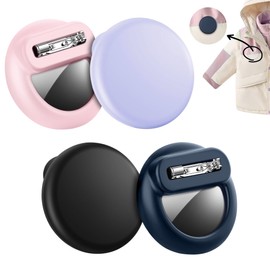 Seltureone 4 Stück Kinder Hülle für Airtag, Silikon-Airtag-Hülle mit Pins, versteckte GPS-Tracker-Hülle für Kinder, Senioren, versteckt in Kleidung, Senioren, Rucksack, Gepäck – Schwarz/Blau/Pink/Lila