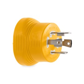 Camco 55338 PowerGrip 30 Amp 4-Prong Generator Adapter , YELLOW