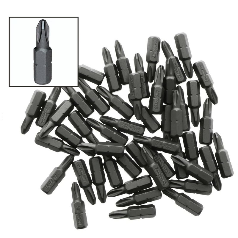 Grabber #2 Reduced Phillips Drywall Screw Driver Bit Tips (50-Pack)