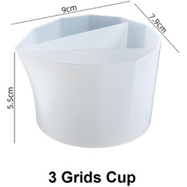 Resin Split Cup Set, Silicone Mixing Cups for Fluid Art, Acrylic Pouring, Resin Crafts Casting Supplies, Easy-Pour Spout (3 Grids Cup)