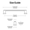 Alzassbg 10 Pack Matt Gold Cabinet Pulls, 5 Inch(128mm) Hole