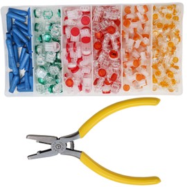 aikoolwer Phone Wire Butt Telephone Splice Connectors 260PCS Data Phone Wire Butt Splice Ports UY/UR/UB/K5/B Data Wire Terminal Crimp kit Waterproof Gel Splice with Crimping Tool