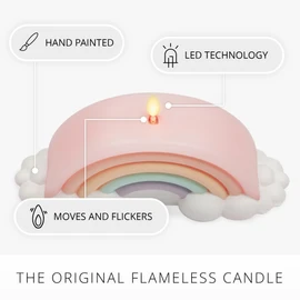 Luminara Flameless Home Decor - Pastel Crystal Rose Rainbow LED Candle, Blue, 6.6" x 4.3" Realistic Moving Flame Battery Operated w/Timer Indoor Use