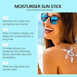 Sunblock Stick SPF 50 PA+++, Sun Cream SPF50+ for Face & Body, High Protection Travel Size Sunscreen, Waterproof Sunblock, Ultra Light UV Protetion Sunscreen Stick, Moisturizing & Refreshing