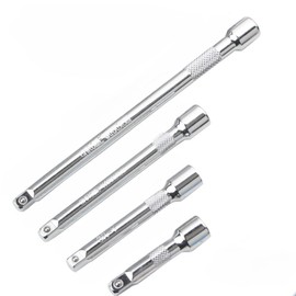 EMSTAR 4PCS 1/4" Socket Extension Set, Drive Socket Quarter Inch Wrench Ratchet Extension Bar Set, 2" / 50mm, 3" / 75mm, 4" / 100mm, 6" / 150mm,Premium CR-V Durable Material