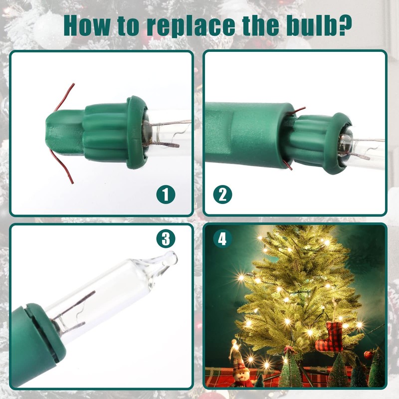200pcs Christmas Replacement Bulbs, Christmas Mini Light Bulbs Replacement 2.5